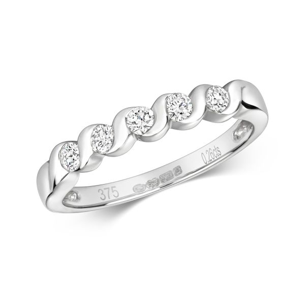 White gold twist eternity ring shop