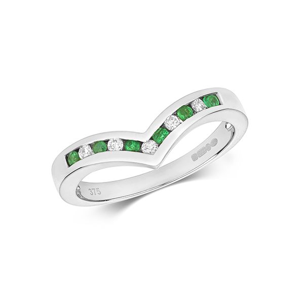 Emerald wishbone ring sale