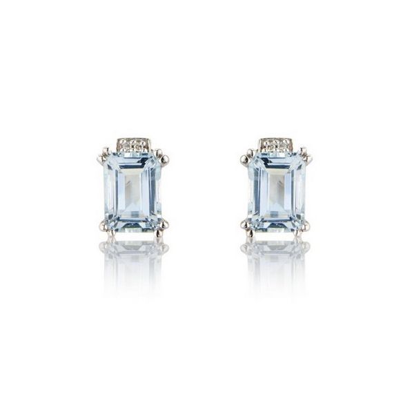 Aquamarine studs white gold cheap