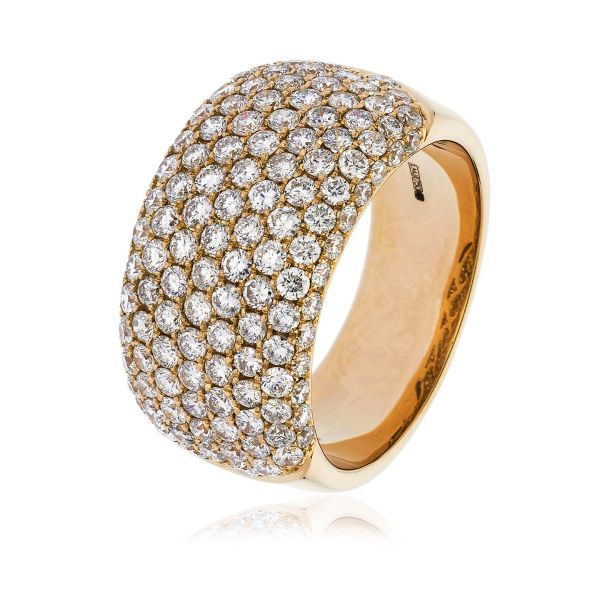 Diamond Pave Set Half Eternity Ring 1.65ct 18k Rose Gold