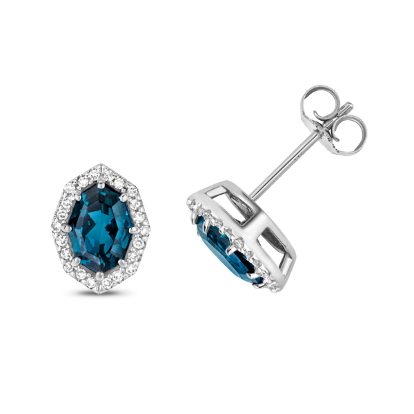 Topaz and new arrivals diamond earrings