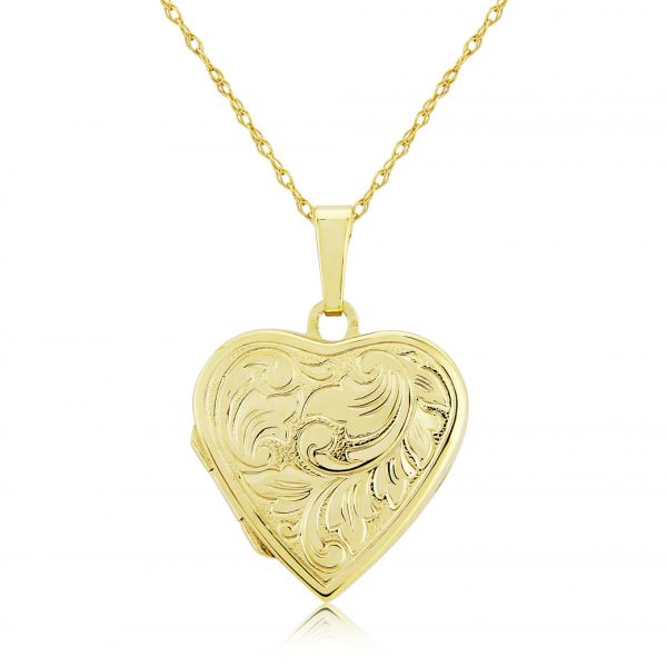 Solid gold heart locket cheap
