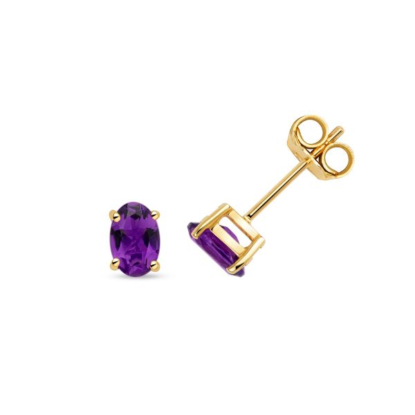 Natural Amethyst Sterling Silver Studs/ Earrings – Enumu