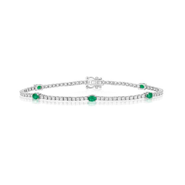 Emerald tennis bracelet white gold discount