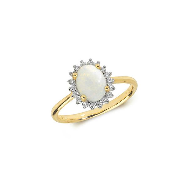 Opal Diamond Ring 0.95ct. 9k Gold