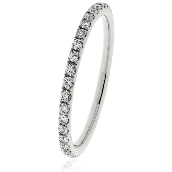 Diamond Full Eternity Ring 0.30ct 18k White Gold 1.5mm