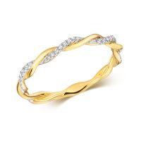 Diamond Twist Eternity Ring 0.10ct. 9k Solid Gold