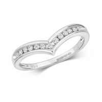 Diamond Wishbone Half Eternity Ring 0.15ct, 9k White Gold