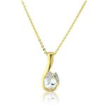 Mark Milton Diamond and White Topaz Drop Pendant Necklace, 9k Gold