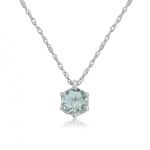 Mark Milton Aquamarine Six Claw Pendant Necklace, 9k White Gold