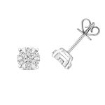 Diamond Illusion Set Earrings 0.50ct, 18k White Gold