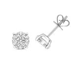 Diamond Illusion Set Earrings 0.66ct, 18k White Gold