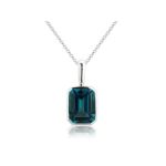 Mark Milton London Blue Topaz Pendant Necklace, 9k White Gold
