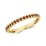 Natural Garnet Half Eternity Ring 0.34ct, 9k Gold