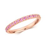 Natural Pink Sapphire Half Eternity Ring 0.30ct. 9k Rose Gold