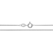 1mm Close Curb Chain Rhodium Plated Sterling Silver, 16 Inch