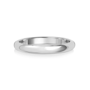 2.5mm Platinum Wedding Ring D-Shape, Medium