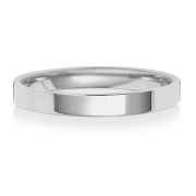 2.5mm Platinum Wedding Ring Flat Court Shape, Heavy Weight