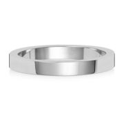 2.5mm Platinum Wedding Ring Flat Profile, Medium