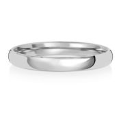 2.5mm Platinum Wedding Ring Slight Court Shape, Medium