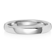 2.5mm Platinum Wedding Ring Soft Court Shape, Heavy Weight