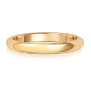 2.5mm Wedding Ring D-Shape 18k Gold, Heavy