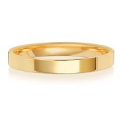 2.5mm Wedding Ring Flat Court 18k Gold, Medium