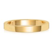 2.5mm Wedding Ring Flat Profile 18k Gold, Heavy