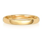 2.5mm Wedding Ring Slight Court Shape, 9k Gold, Heavy