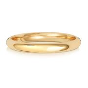 2.5mm Wedding Ring Traditional Court Shape, 18k Gold, Heavy
