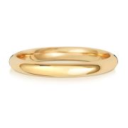 2.5mm Wedding Ring Traditional Court Shape, 9k Gold, Heavy