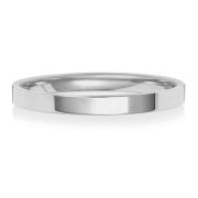 2mm Platinum Wedding Ring Flat Court, Medium