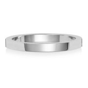 2mm Platinum Wedding Ring Flat Profile, Medium