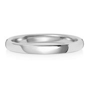 2mm Platinum Wedding Ring Soft Court Shape, Heavy Weight