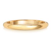 2mm Wedding Ring D-Shape 18k Gold, Heavy