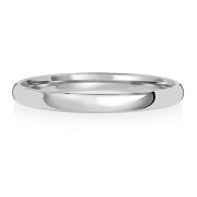 2mm Wedding Ring Slight Court Shape, 9k White Gold, Medium