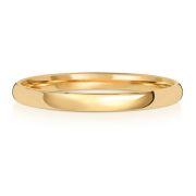 2mm Wedding Ring Slight Court Shape, 9k Gold, Medium