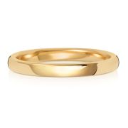 2mm Wedding Ring Soft Court Shape, 9k Gold, Medium