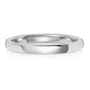 2mm Wedding Ring Soft Court Shape, 9k White Gold, Heavy