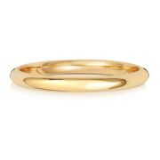 2mm Wedding Ring Traditional Court Shape, 18k Gold, Heavy
