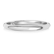2mm Wedding Ring Traditional Court Shape, 9k White Gold, Heavy