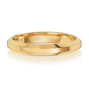 3mm Bevelled Soft Court Wedding Ring, 9k Gold, Medium