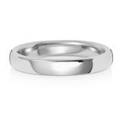 3mm Platinum Wedding Ring Soft Court Shape, Heavy Weight