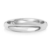 3mm Platinum Wedding Ring Traditional Court Shape, Heavy
