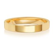 3mm Wedding Ring Flat Court 18k Gold, Medium