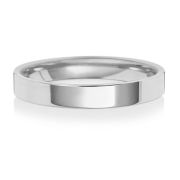 3mm Wedding Ring Flat Court 9k White Gold, Heavy