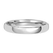 3mm Wedding Ring Slight Court Shape 9k White Gold, Medium