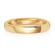 3mm Wedding Ring Soft Court Shape, 9k Gold, Medium