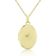 Mark Milton Gold & Diamond Oval Locket Necklace