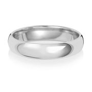 4mm Platinum Wedding Ring Traditional Court Shape, Heavy